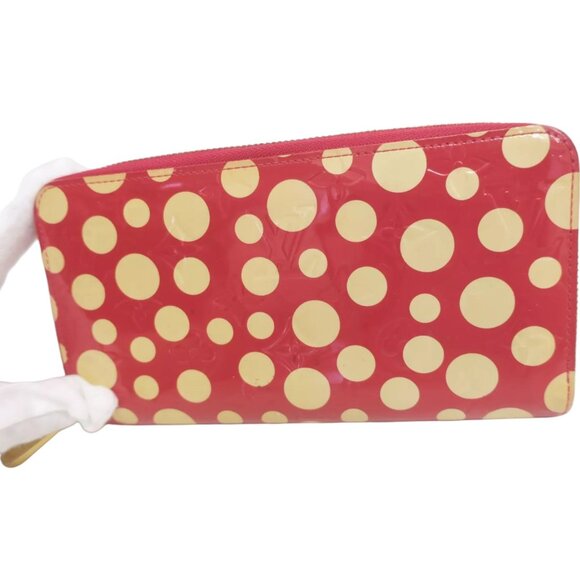 360317AM (V5) Louis Vuitton Wallet Dot Infinity Rouge Yayoi Kusama Long Red Leat - Picture 2 of 12